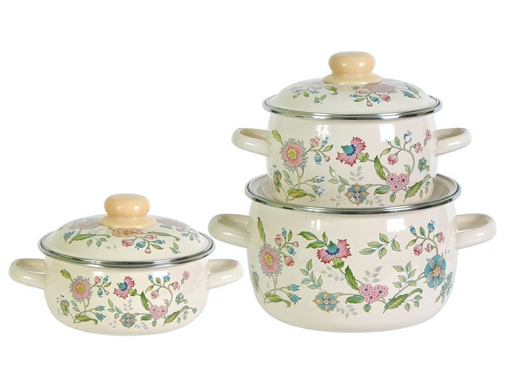 Набор кастрюль "Луговые цветы" №07