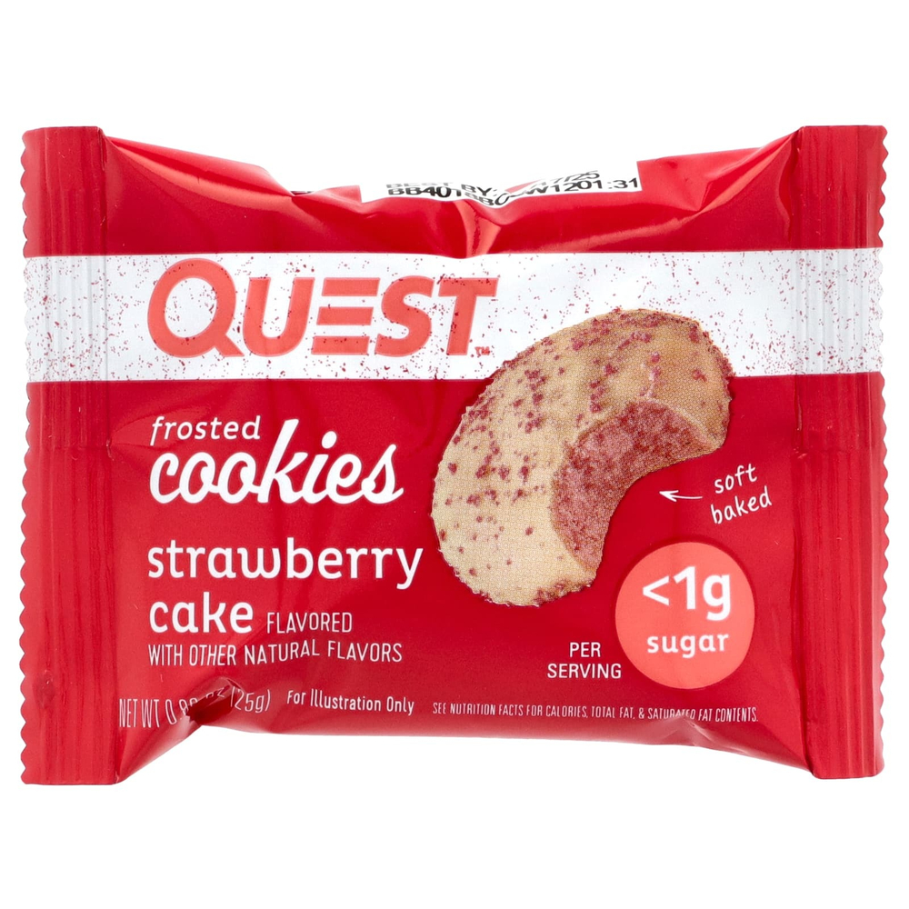 Quest Nutrition, глазированное печенье, клубничный торт, 8 шт. по 25 г (0,88 унции)