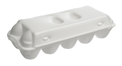 Контейнер для яиц, 10 ячеек, белый, ВПС, в коробке 400 штук