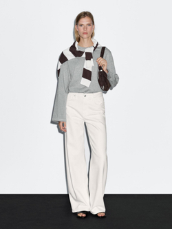 Massimo Dutti Джинсы с высокой посадкой, кремовый