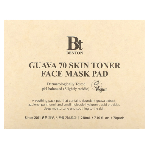 Benton, Guava 70 Skin Toner Face Beauty Mask Pad, 70 подушек, 210 мл (7,1 жидк. унц.)