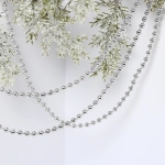 Бусы на ёлку 1,5м «Шарики» d-6мм, Серебро