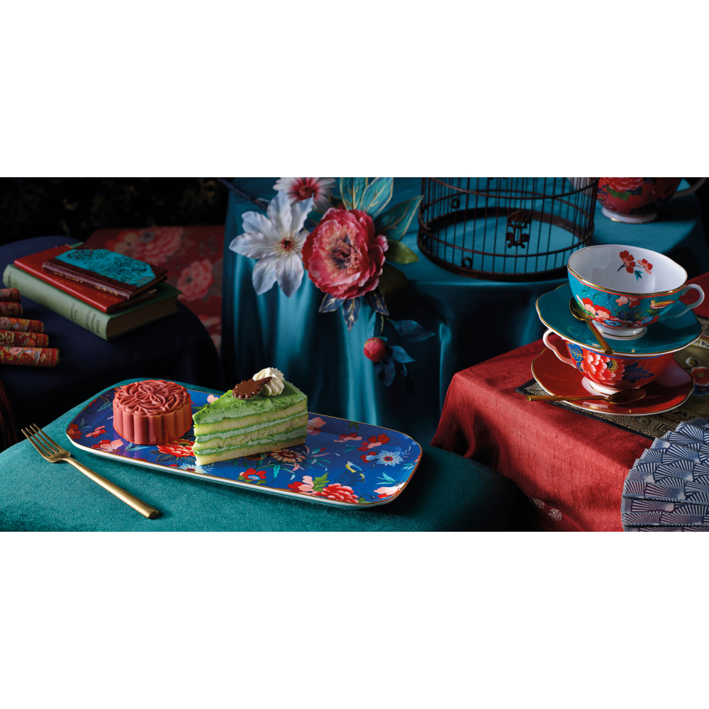 Чайная пара 320мл Wedgwood Пионы синяя