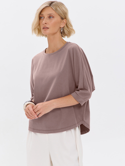 Свободная футболка летучая мышь с рукавом 3/4