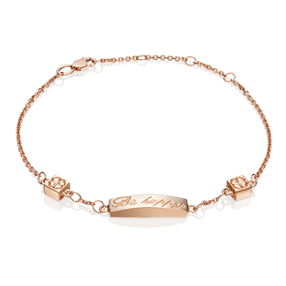 Браслет «Будь счастлива» из красного золота