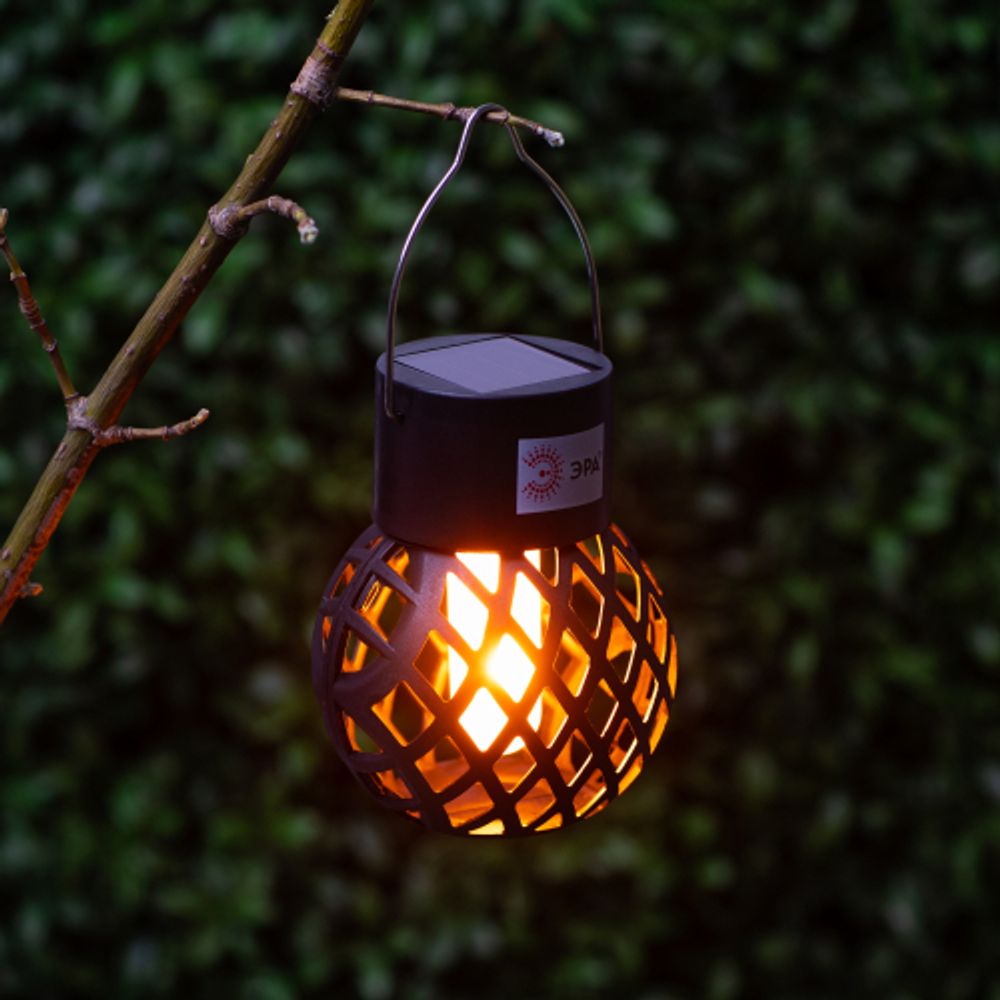 Светильник уличный ЭРА ERASF22-36 на солнечных батареях садовый подвесной Лампочка орнамент 7 см | Садовые декоративные светильники