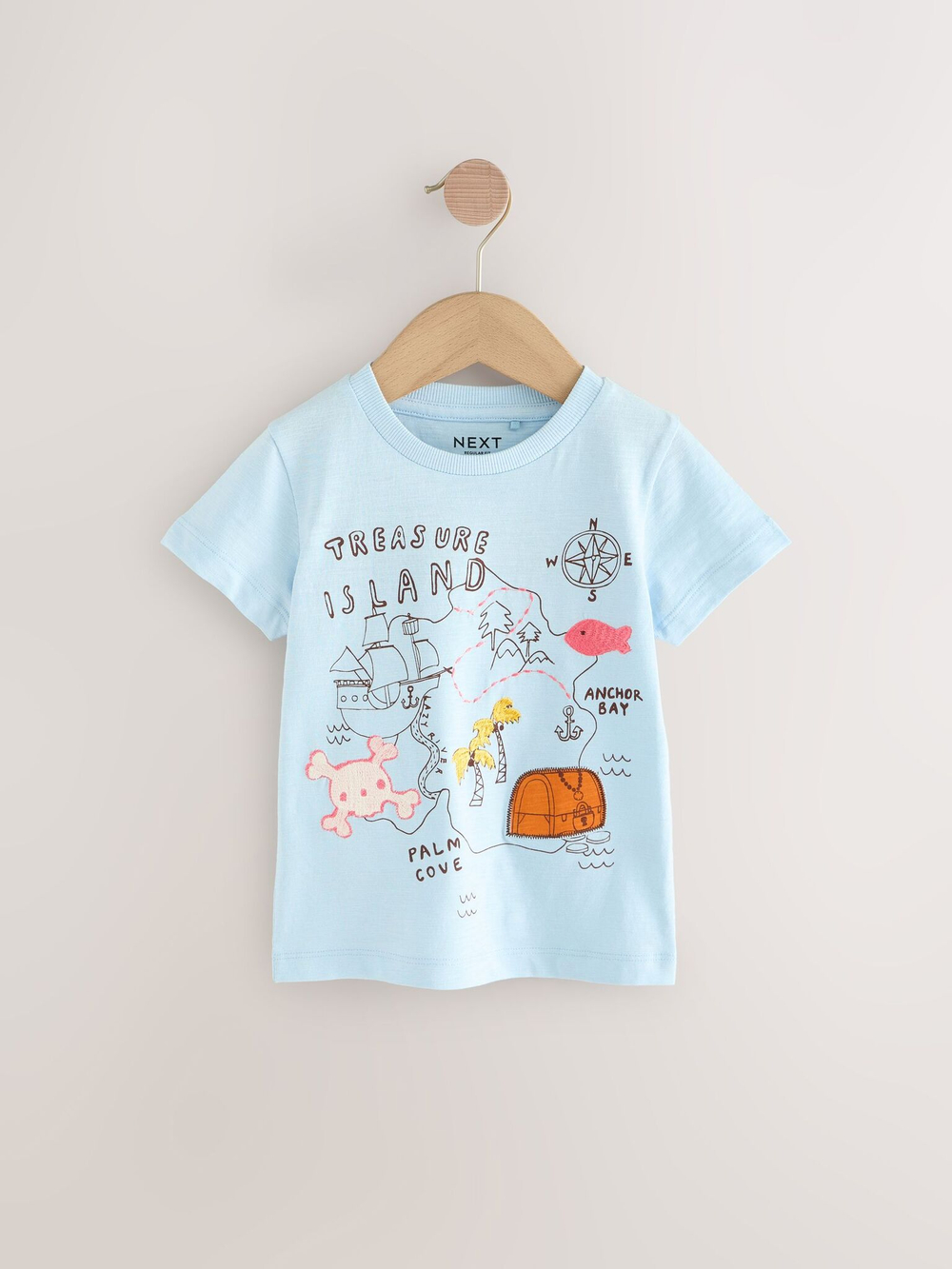 Футболка для мальчика Next AG8-728, 3 шт., Голубой, Красный, Горчичный