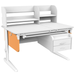 Растущая парта Дэми СУТ 62 PRO с полкой СУТ.62.250 и тумбой (1150×750 мм)