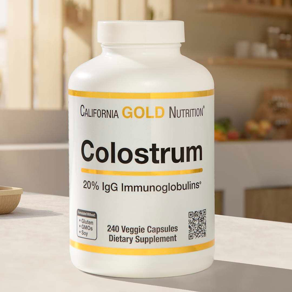California Gold Nutrition, молозиво с 20% иммуноглобулинов IgG, 240 растительных капсул