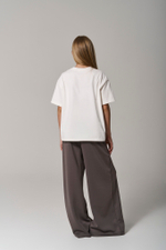 Брюки трикотажные wide leg коричневые