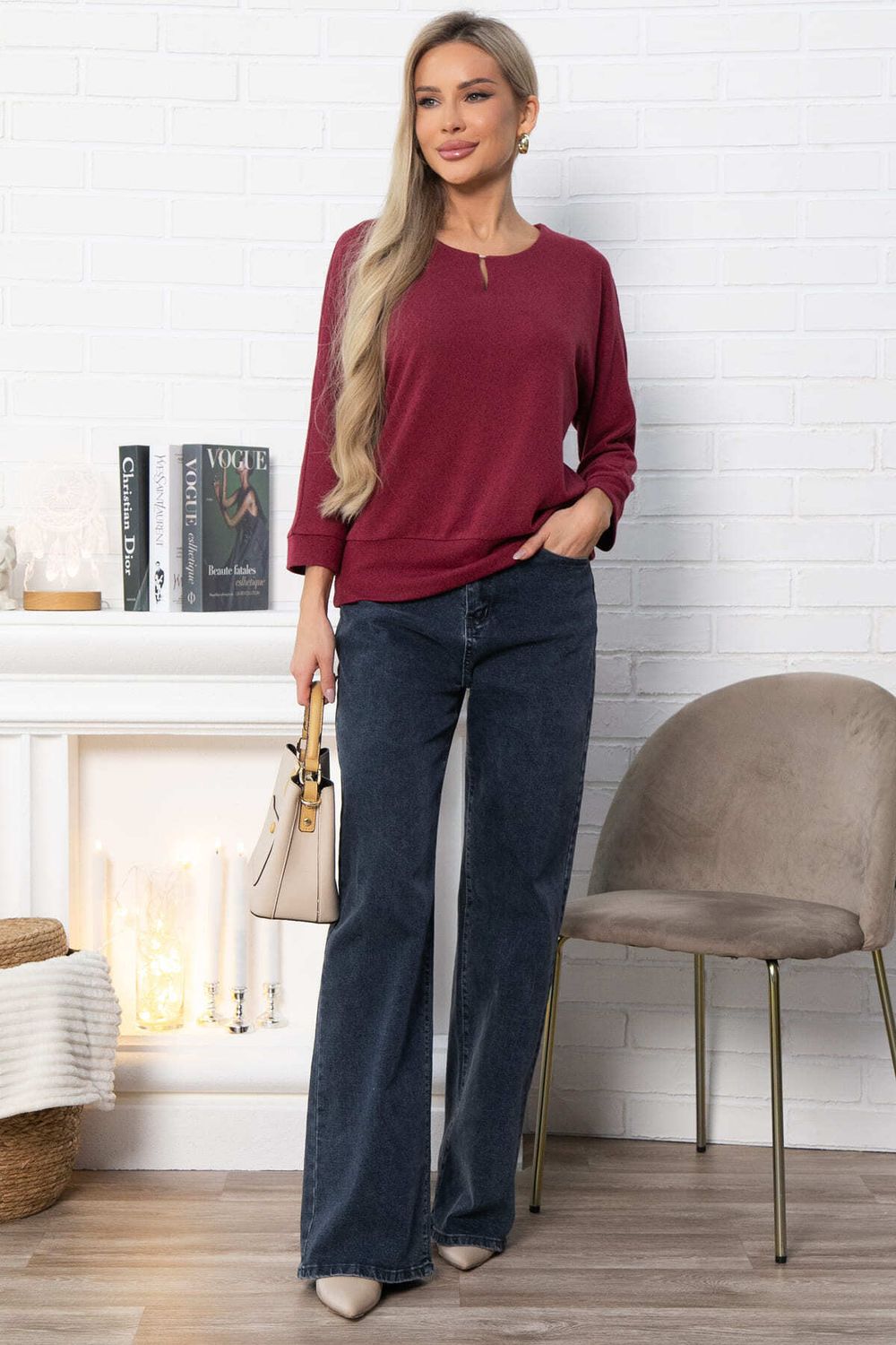 Джемпер трикотажный Претти (бордовый) Б14845-50М LT Collection