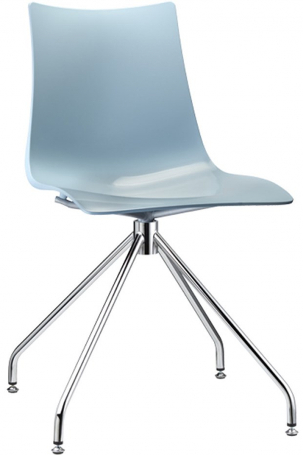 Стул пластиковый вращающийся Scab Design Zebra Technopolymer, хром, голубой