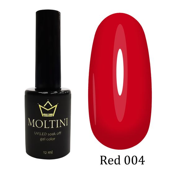 Гель-лак Moltini RED 004, 12 ml