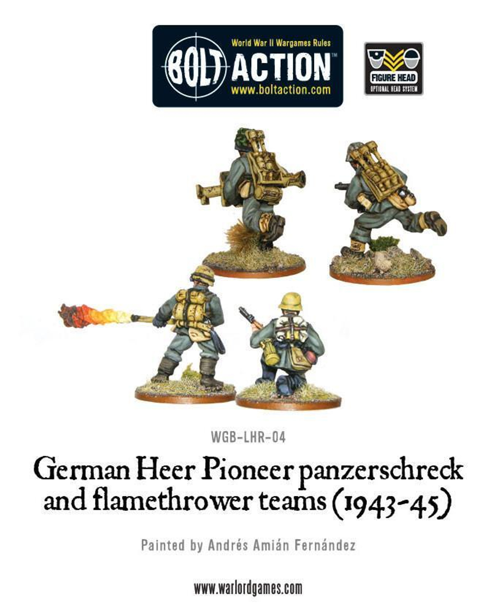 German Heer Pioneer panzerschreck and flamethrower team...