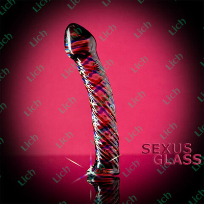 Стеклянный фаллос Радуга, 17 см.