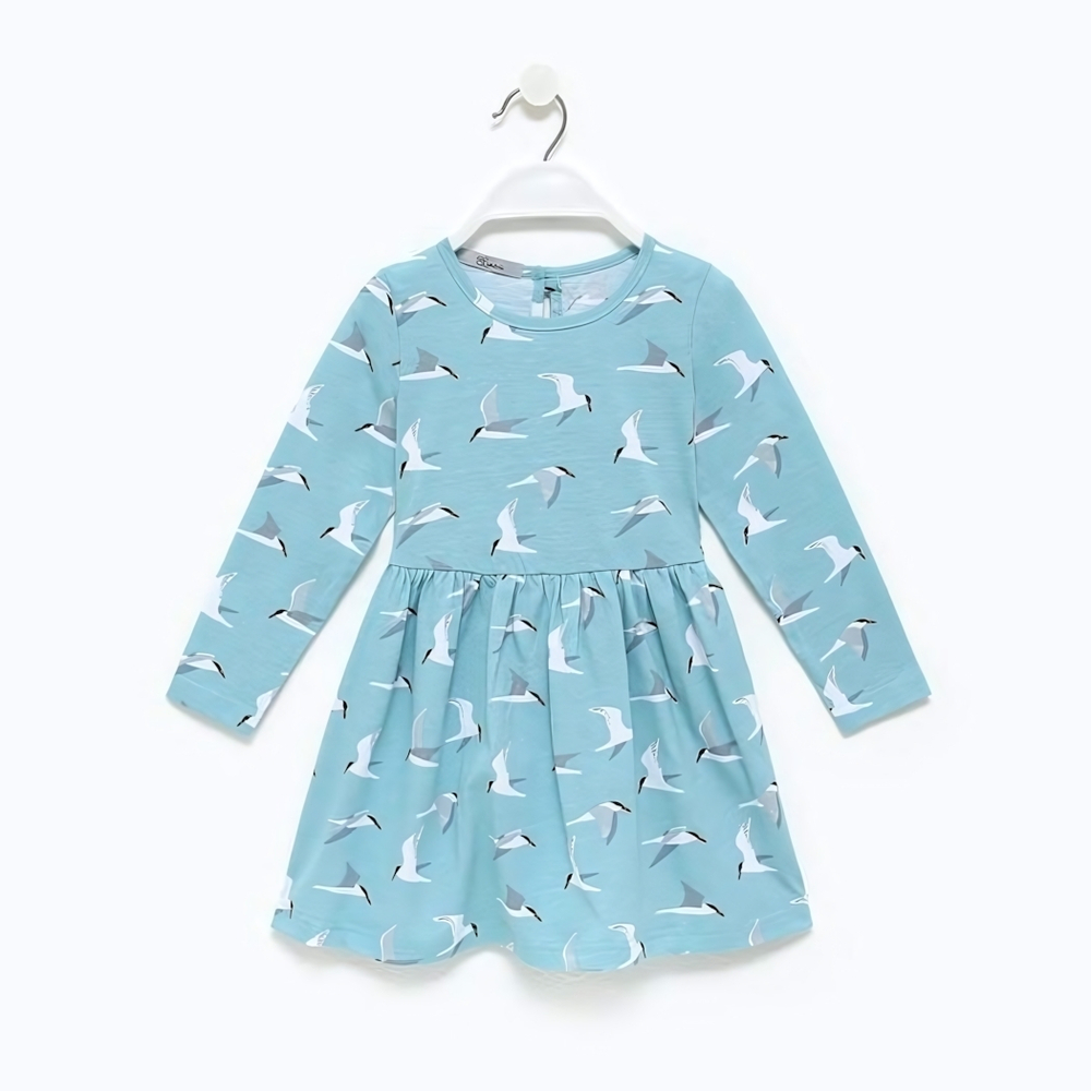 Платье на кулирке А.9-60-4. серо-голубой, р.98 9588726 (Luneva)