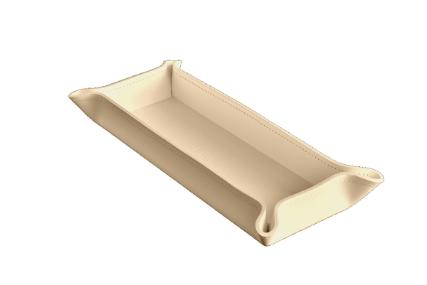 Лоток фигурный из кожи цвет СЛОНОВАЯ КОСТЬ