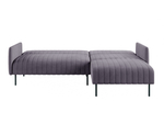 Baccara диван-кровать с шезлонгом, с подлокотниками, бархат серый 27