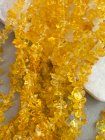 Стеклянные бусины галька 5-8 мм, нить 80 см, осенний