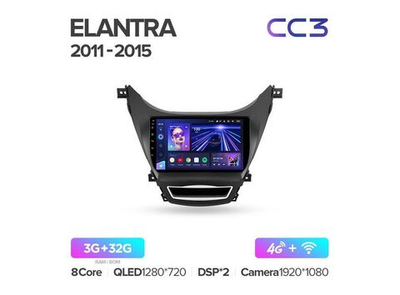 Магнитола Teyes CC3 3-32 Hyundai Elantra 5 JK GD MD UD 2010 — 2016 9.0"