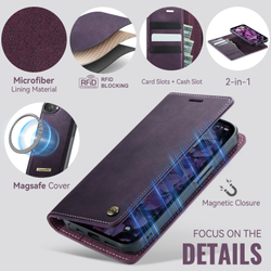 Чехол-кошелек CaseMe 2 in 1 MagSafe iPhone 16E