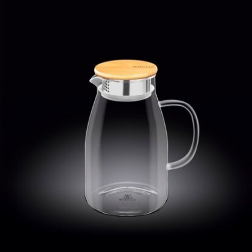 Кувшин 1,5 л с крышкой и сеткой нерж. Термостекло Wilmax