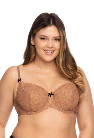 Бюстгальтер Elisabeth с чашками на тонком поролоне (Размер: 75F) (Цвет: карамель (темно-бежевый))