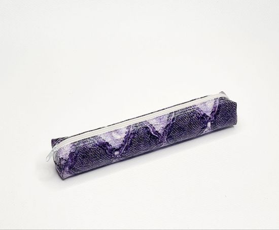 Школьный пенал с 2 отделениями, сиреневый, 11 предметов