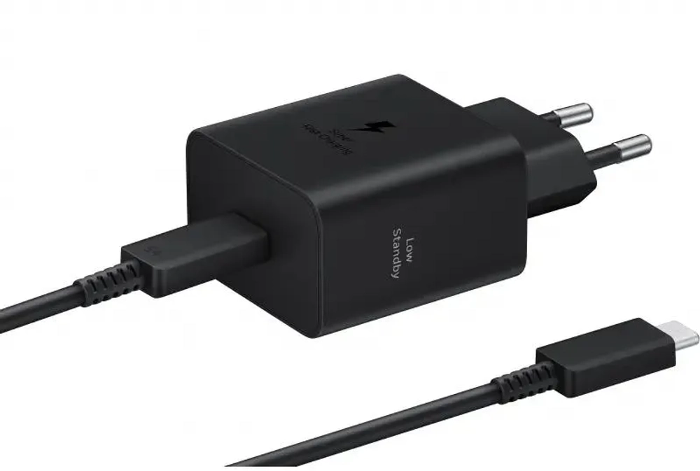 Сетевое зарядное устройство Samsung EP-T4511XBEGEU, USB-C, USB-C, 45Вт, 3A, черный