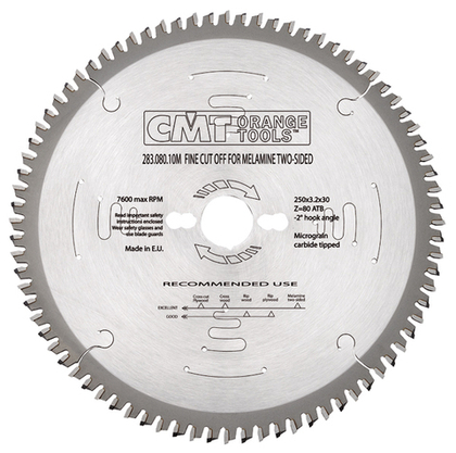 Пильный диск СМТ для МДФ и ДСП 250x30x3,2/2,2 40° Hi ATB Z=80 283.080.10M