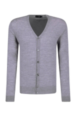 Хлопковый кардиган ff gg merino cardi Hackett London - серый(HM702068)