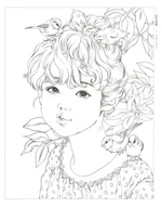 Poetry and girl. Coloring book