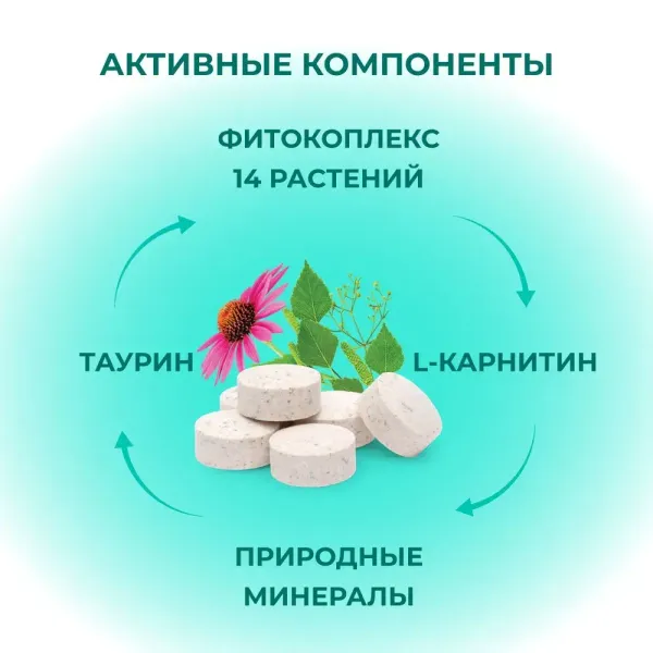 Витамины урологические Фитомины Форте для кошек и собак, на основе растительных, минеральных и биоактивных веществ, 200 таблеток