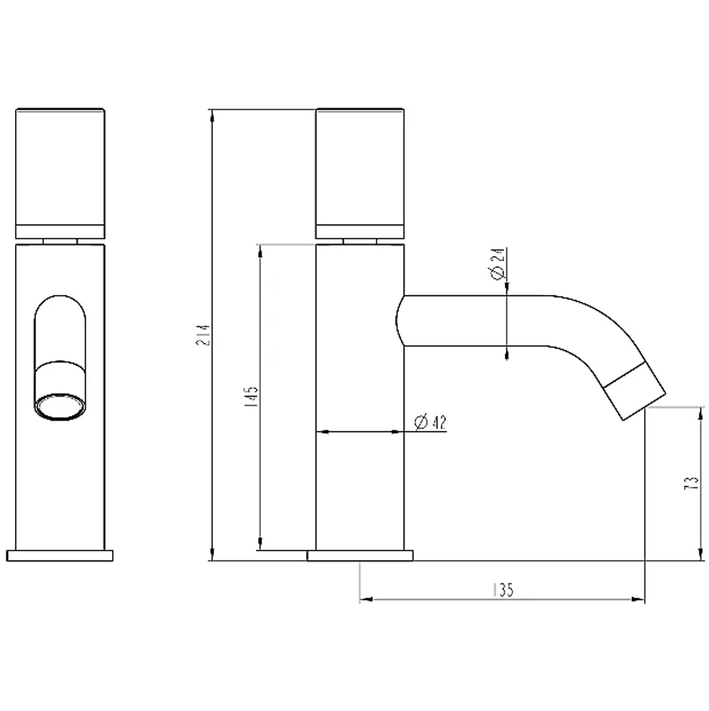 Смеситель для раковины Boheme Stick 121-WCR белый/ручка хром