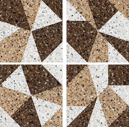 Керамогранит Терраццо 3Д бежево-коричневый калейдоскоп