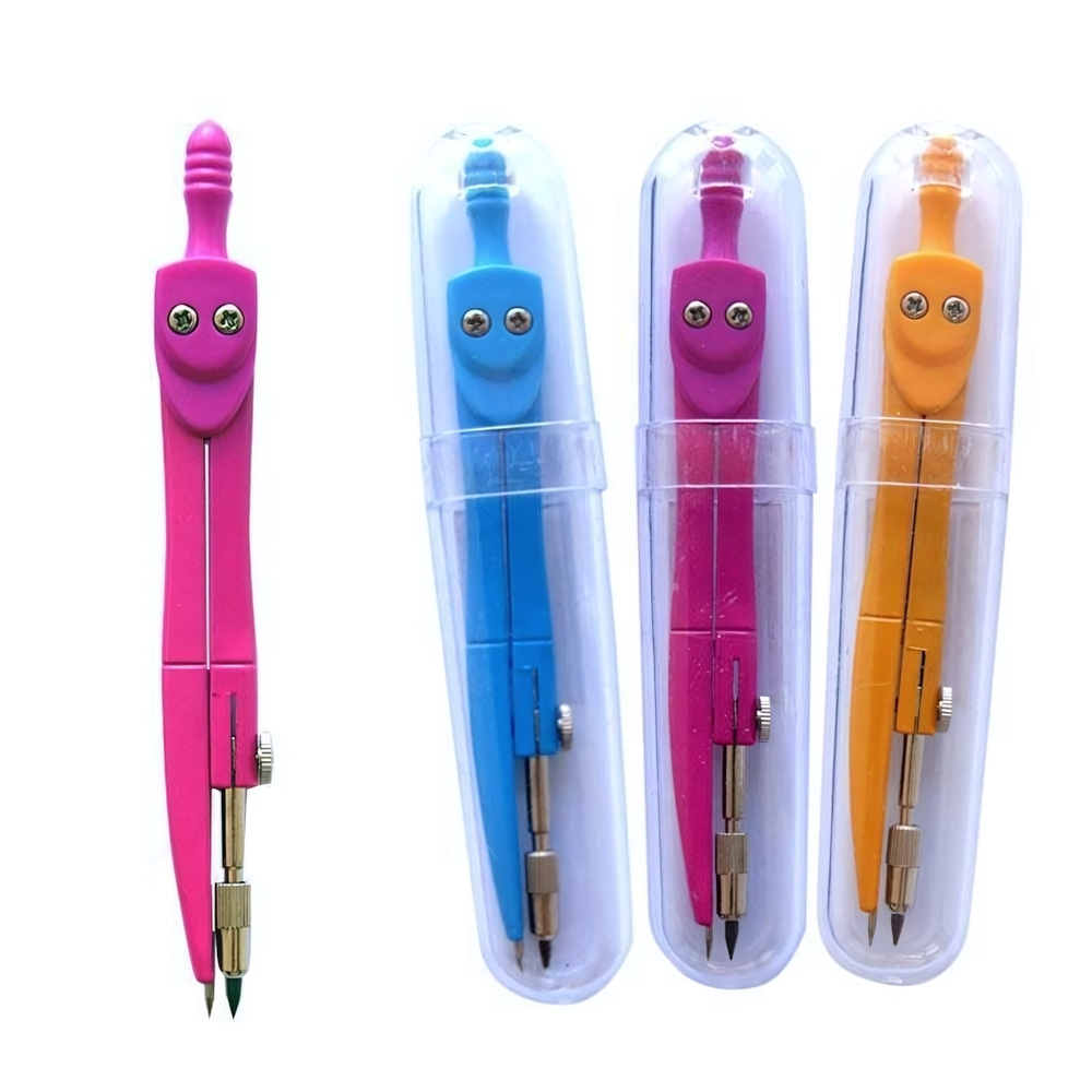 Готовальня-циркуль с грифелем, пласт.фут, металл, цв.асс (J.Otten)