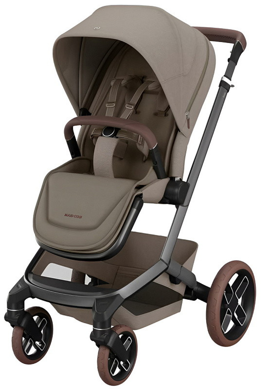 Детская коляска Maxi-Cosi Fame 3 в 1 с автокреслом CabrioFix Essential green Twillic Truffle/Трюфель(беж)