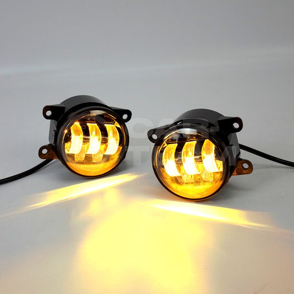 Противотуманные фары (ПТФ) "Fog Lamp" линзованные 5 диодов LED 50W Лада Веста, Гранта FL, Нива Урбан, Икс Рей, два режима (ZF-5280-2ED)