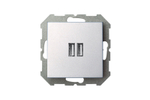 Розетка USB Двойная для Зарядки УМНАЯ 5V(3,4А) Серебро LIREGUS EPSILON