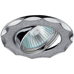 DK17 CH/SH SL Светильник ЭРА декор звезда со стеклянной крошкой MR16,12V/220V, 50W,хром/серебряны | Декоративные встраиваемые светильники