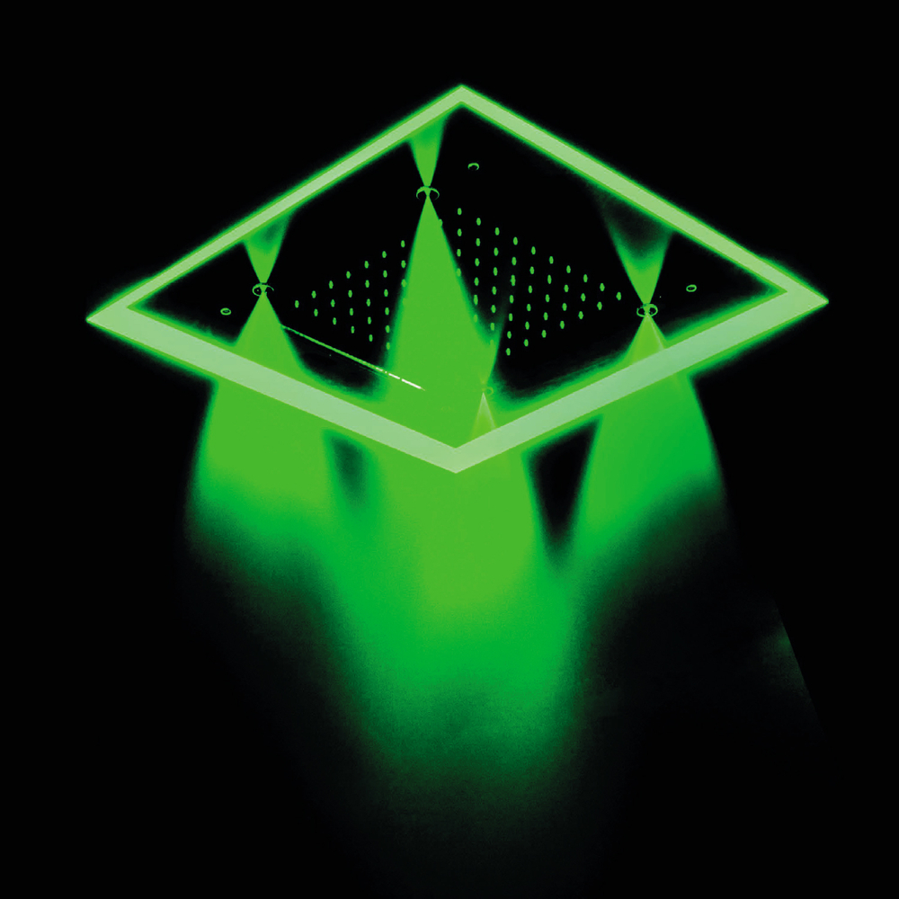 Душ тропический встраиваемый потолочный квадратный 3 режима CHROMOTHERAPY REKLEDNC570