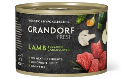 Grandorf Fresh Монопротеиновые консервы из ягненка с цукини и цветной капустой для собак всех пород