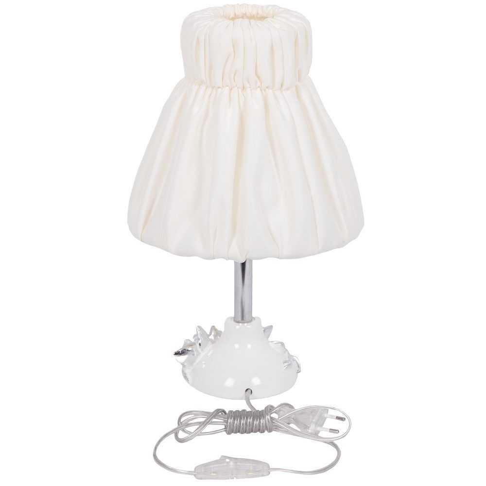 Настольная лампа Орхидея Лайм Белый с абажуром Адель Бланко