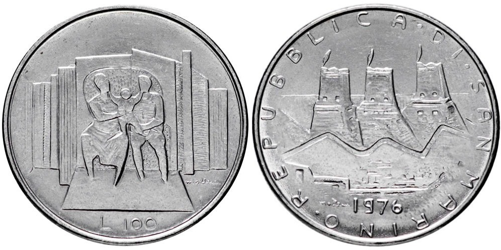 Сан-Марино 100 лир, 1976 Республика
