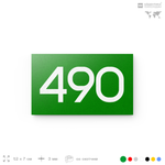 Номер на дверь 490, табличка на дверь для офиса, квартиры, кабинета, аудитории, склада, зеленая 120х70 мм, Айдентика Технолоджи