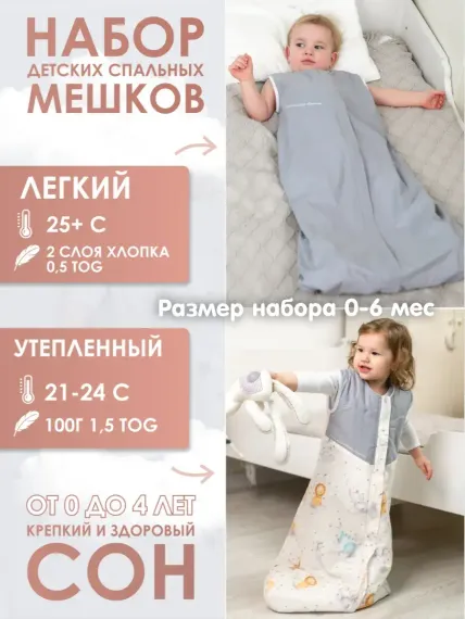 Спальный мешок для малышей Lemur Studio Теплый и легкий