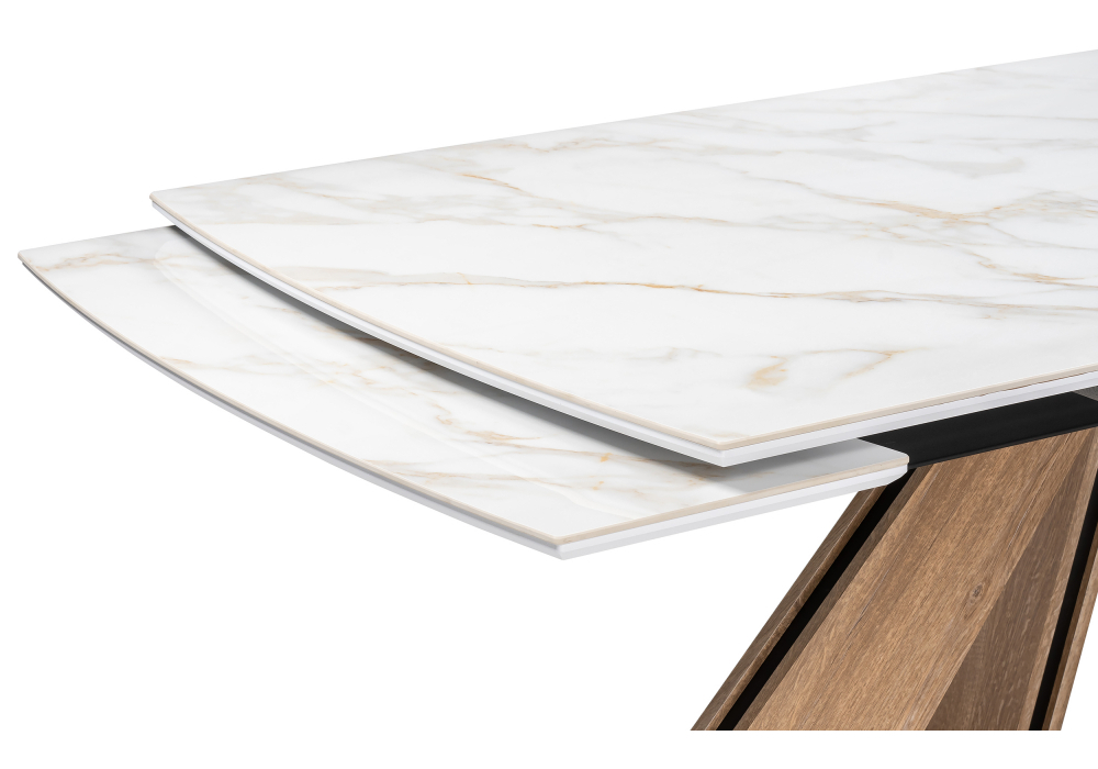 Керамический стол Woodville Шаннон 180(240)х90х79 carla larkinm, дуб монтана, ножки натуральные