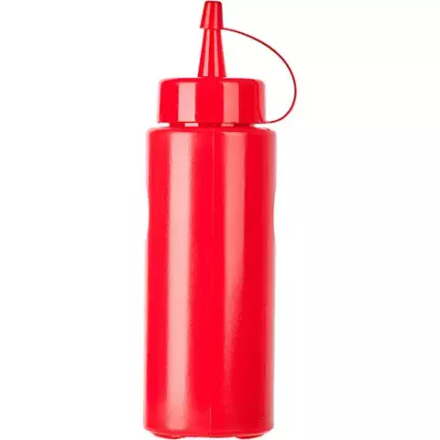 Емкость для соусов с колпачком пластик 350мл D=55,H=205мм красный
