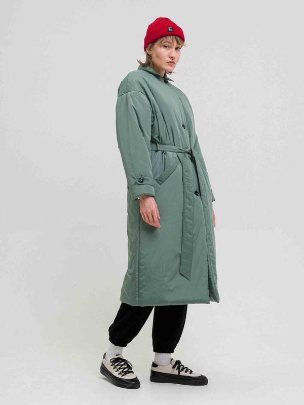 Плащ Утепленный FOS Женский Зеленый - фото 10