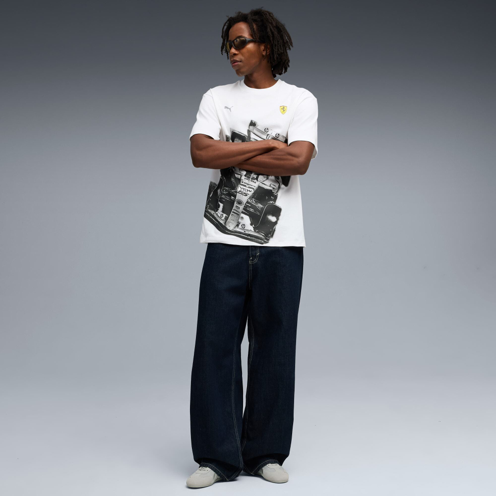 PUMA X SCUDERIA FERRARI МУЖСКАЯ ФУТБОЛКА PREMIUM, БЕЛЫЙ